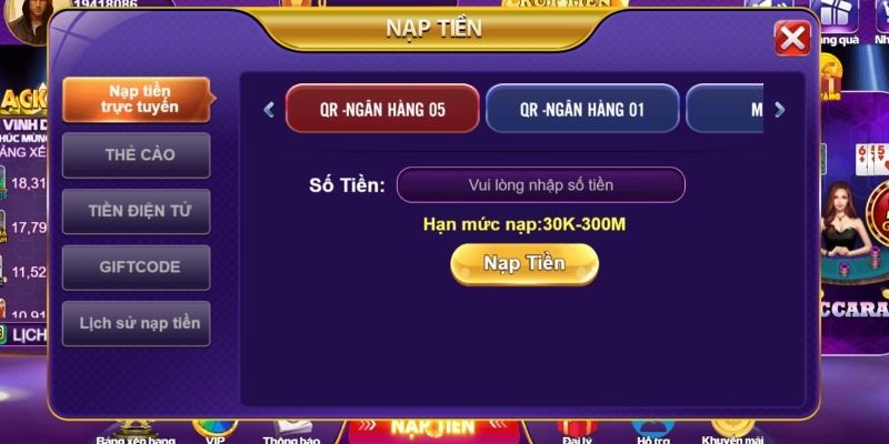 Hướng dẫn 68 Game bài về cách nạp cược